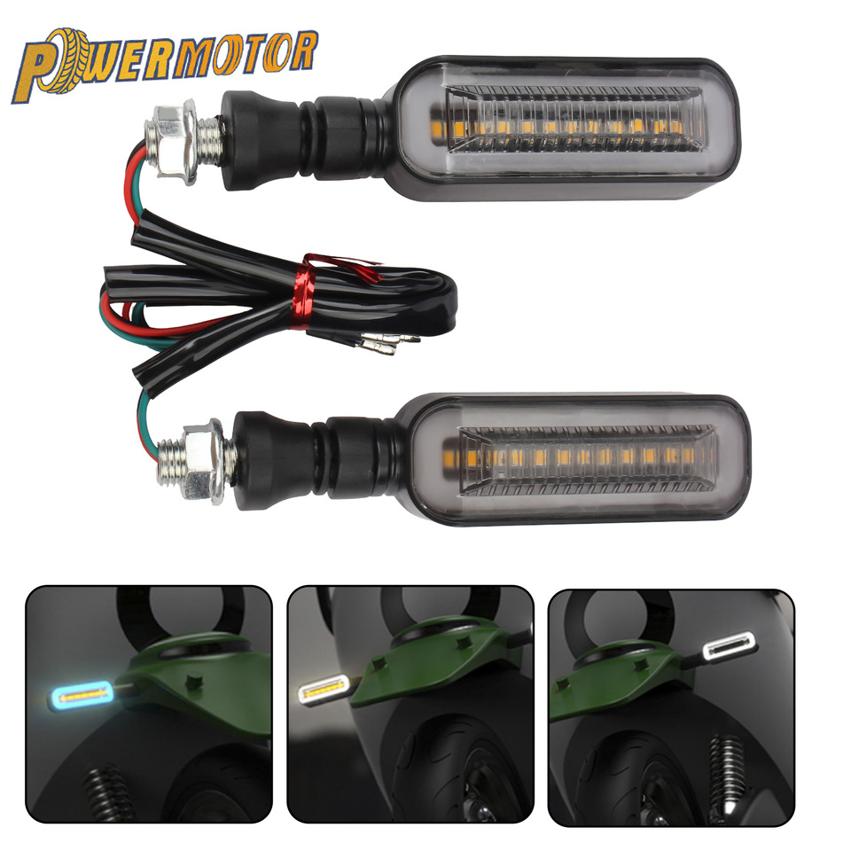 2pcs 12V Universal Motorcycle DRL Water Warning Lights LED Turn Signals For Scooter Cafe Racer ADV ATV Motocross Accessories