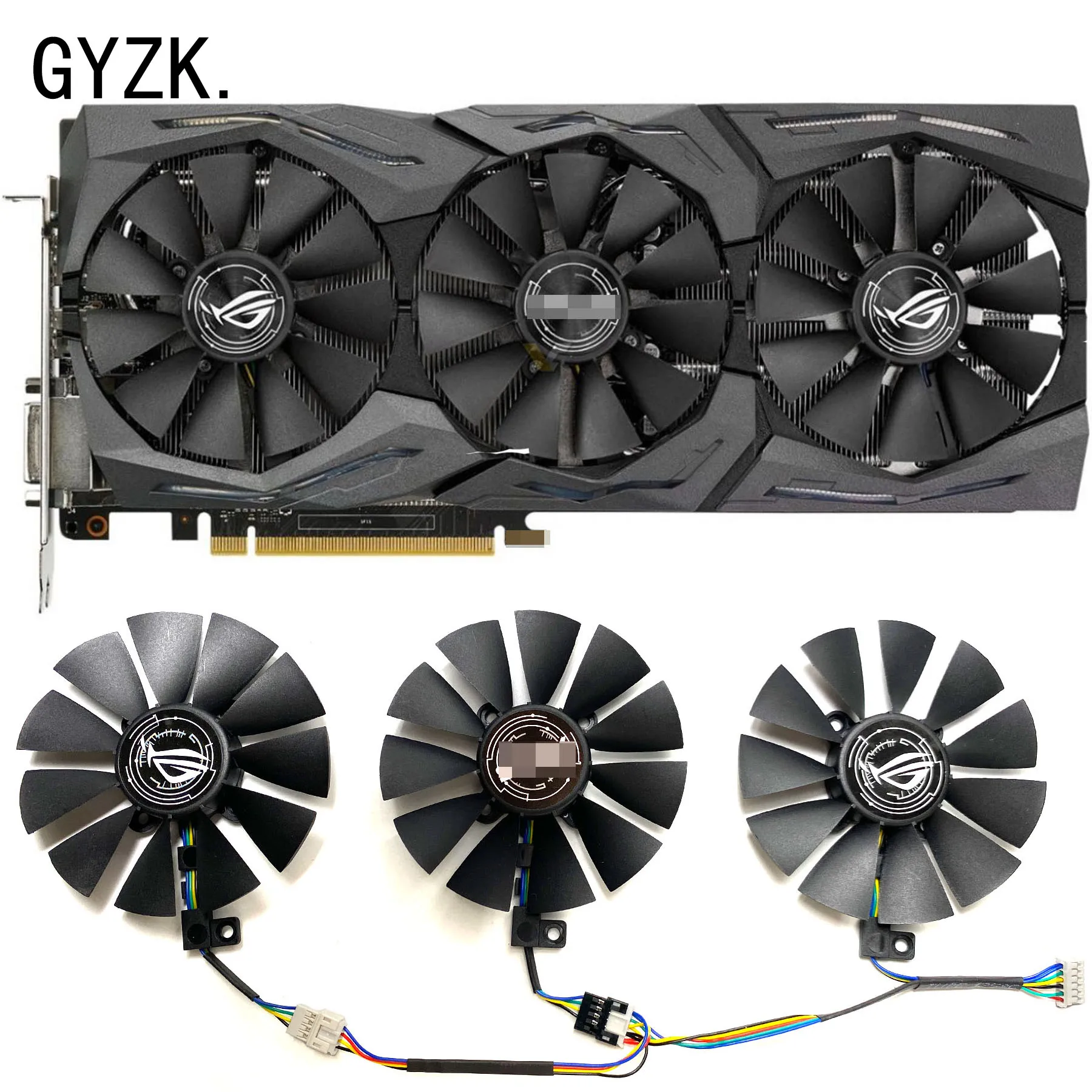 Asus Geforce Gtx1060 1070 1080 1080ti Rog Strix Ventilador de Substituição de Placa Gráfica Fdc10u12s9-c Fdc10h12s9-c Novo
