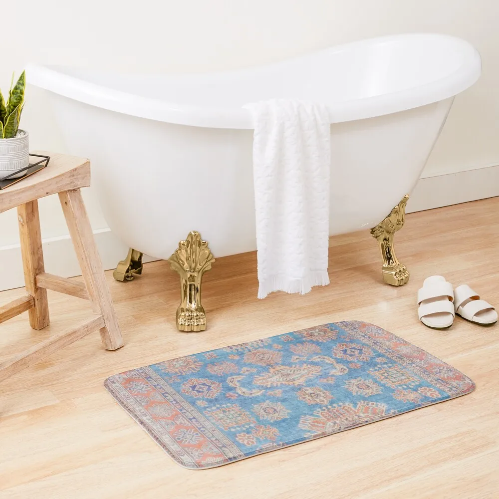 

Blue and orange Persian rug Bath Mat Kitchen Carpet Non-Slip Bathtub Bathroom Accessory Home Entrances Mat