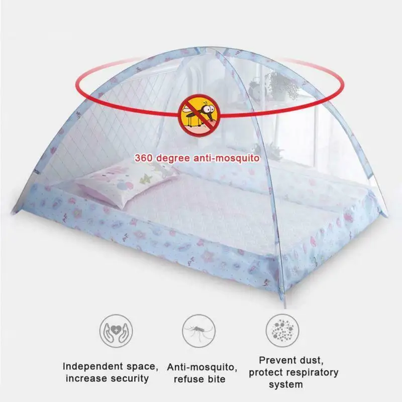 Crib Mosquito Net Children's Mosquito Net Bed Baby Dome Free Installation Portable Foldable Babies Beds Children Play Tent
