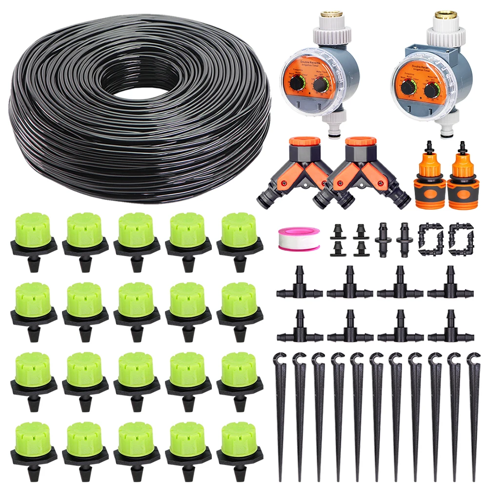 

Garden Ball Valve Timer Automatic Green Micro Drip Irrigation System Spray 1/4'' Planting Self-Watering Kit Adjustable Dripper