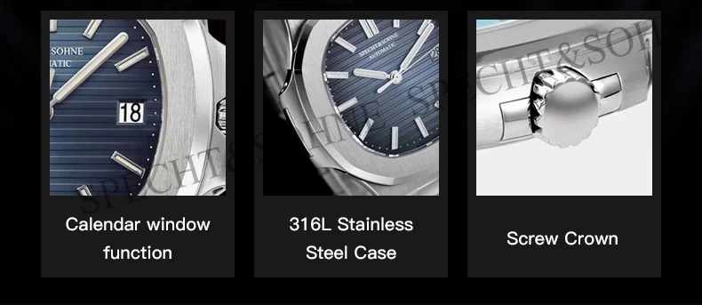 Luxury Brand Specht&Sohne Automatic Watch Men Sapphire Crystal 42mm Stainless Steel Case Japan Miyota 8215 Male Sports Watches