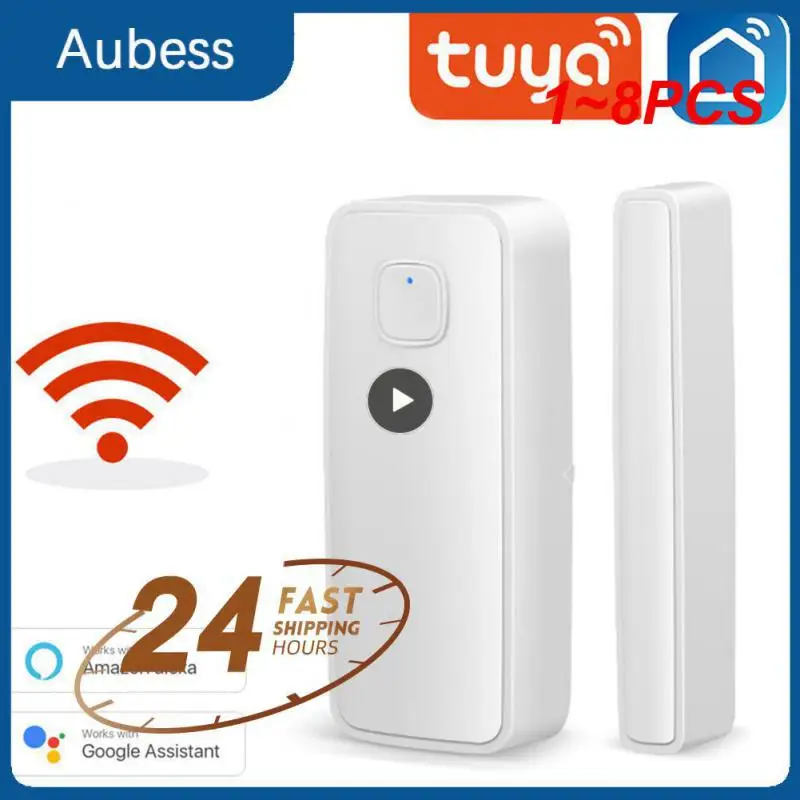 

Умный датчик утечки воды Tuya, устройство со звуком 80 дБ, с сигнализацией для умного дома, с Wi-Fi клапаном, 1 ~ 8 шт.