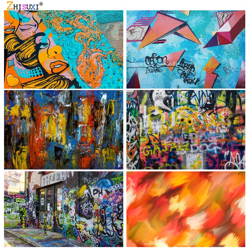 

Photorealistic Fabric Vintage Street Graffiti Brick Wall Photography Backdrops Children Photo Background Studio Prop 21915 TY-04