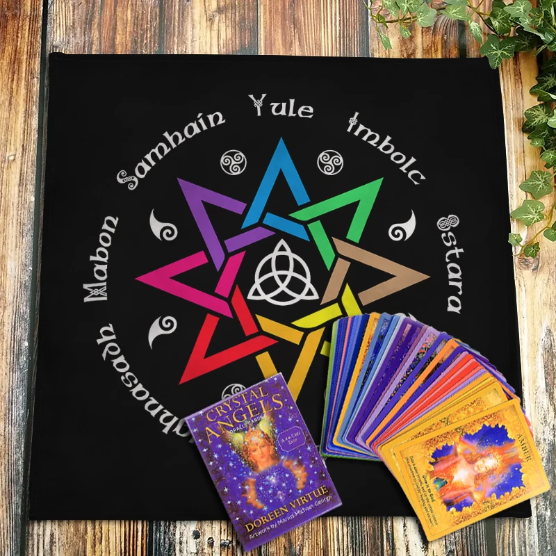 Altar Cloth Alter Tarot Witchery Supplies Celtic Tarot Cards Table Napkins  Witchcraft Black Gold Tablecloth Spiritual Celestial Deck Cloth with
