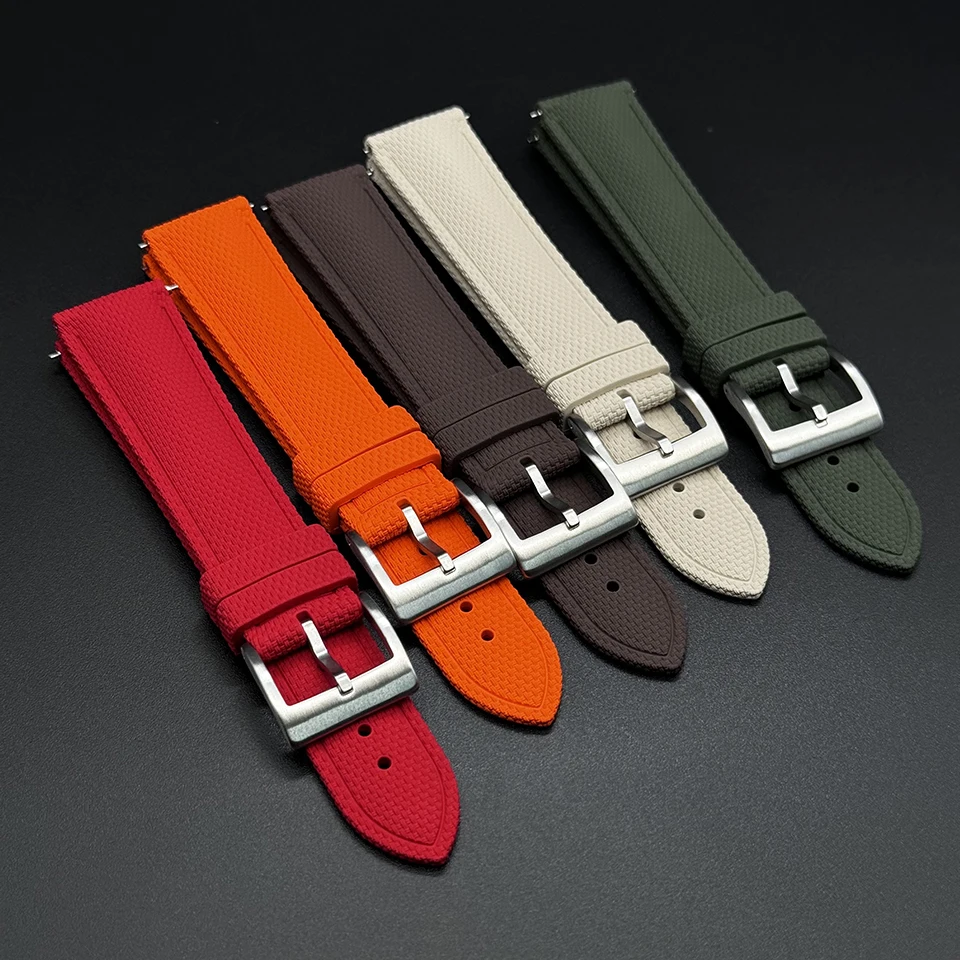 Braided FKM Rubber Quick-Release Watch Strap - Universal Fit, 20-22mm