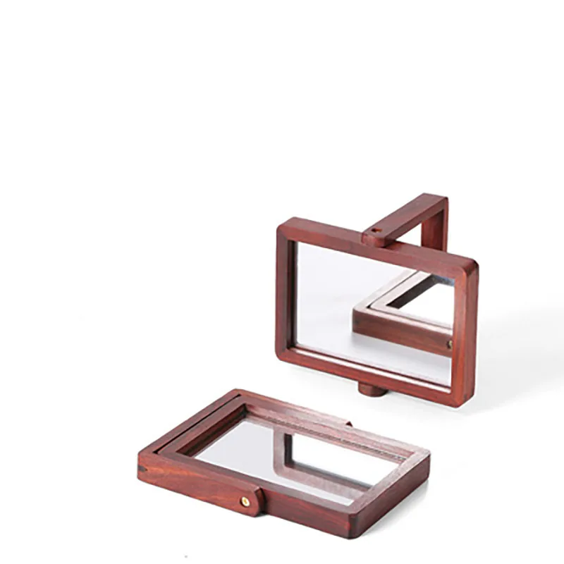 Portable Wooden Makeup Pocket Travel Mirror, Chinese Wedding Parties, Birthday Gift