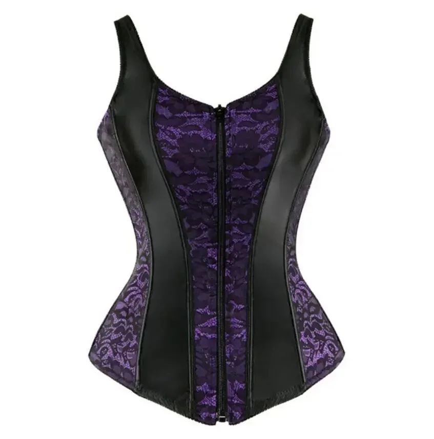 Corsets with Straps Brocade Vintage Vest Tops Women Overbust Bustier Plus Size Zipper Victorian Lingerie Lace Floral Corselet corset bustier top waist corset lace lingerie lace corset lace lingerie set