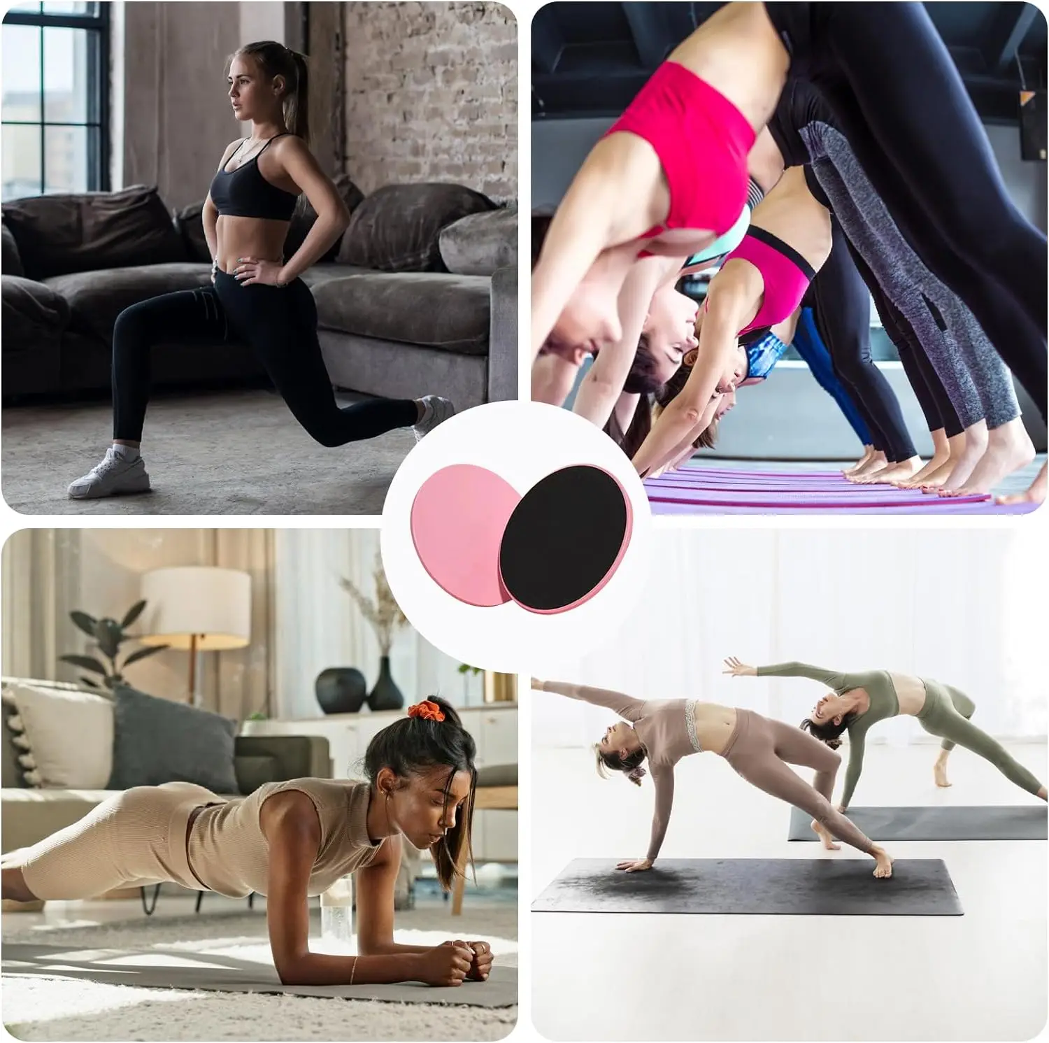 Solid Color Yoga Sliding Discs for Core Fitness and Body Shaping