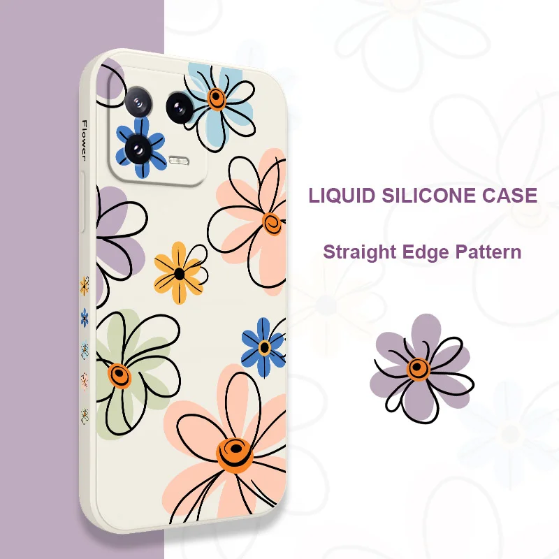 Enhanced Hoop Flower Liquid Silicone Phone Case Cover
