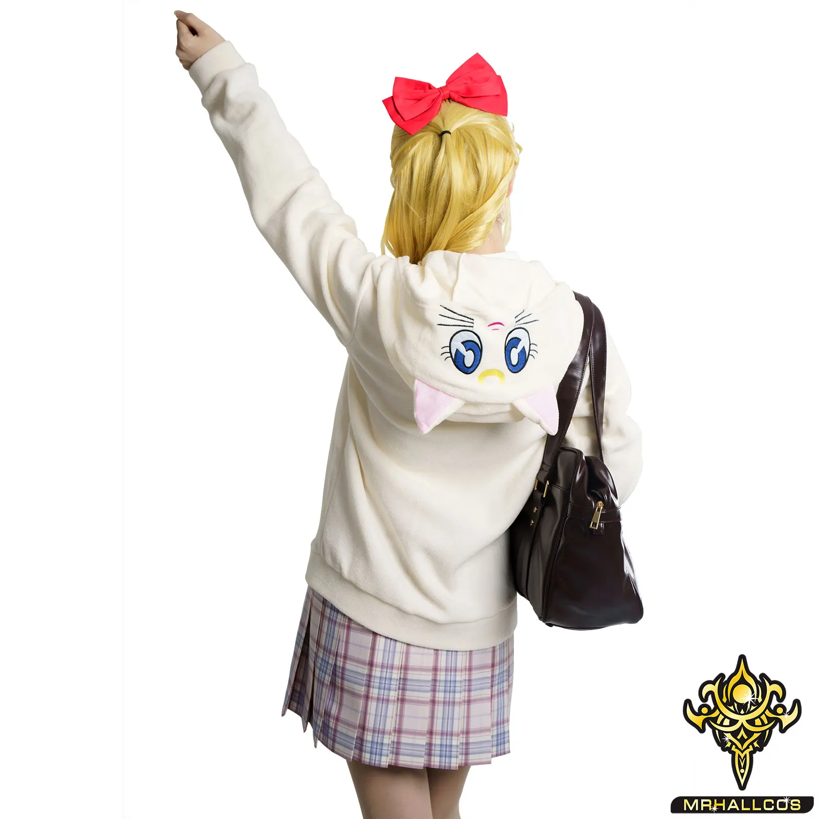 MRHALLCOS Anime Cosplay Sailor Venus Moon Minako Aino White Cat Artemis Jacket Costume Halloween Party Kid Adult Women Plus Size