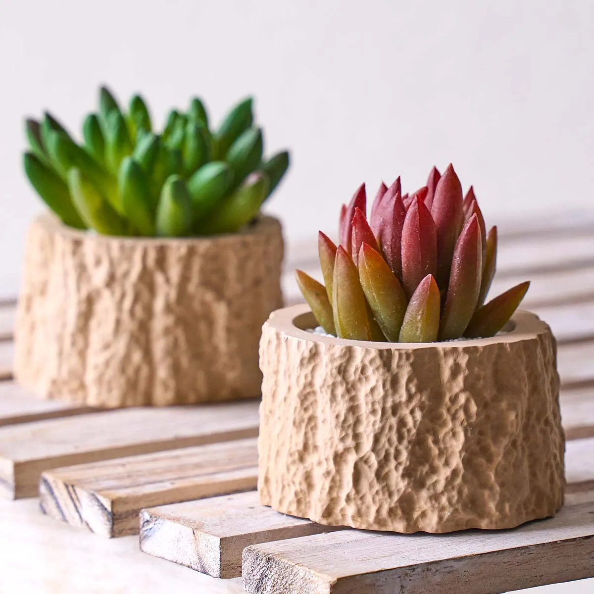 나무 말뚝 모양 양초 용기 실리콘 몰드 DIY 캔들스틱 아로마 석고 몰드 콘크리트 레진 화분 수납함 만들기