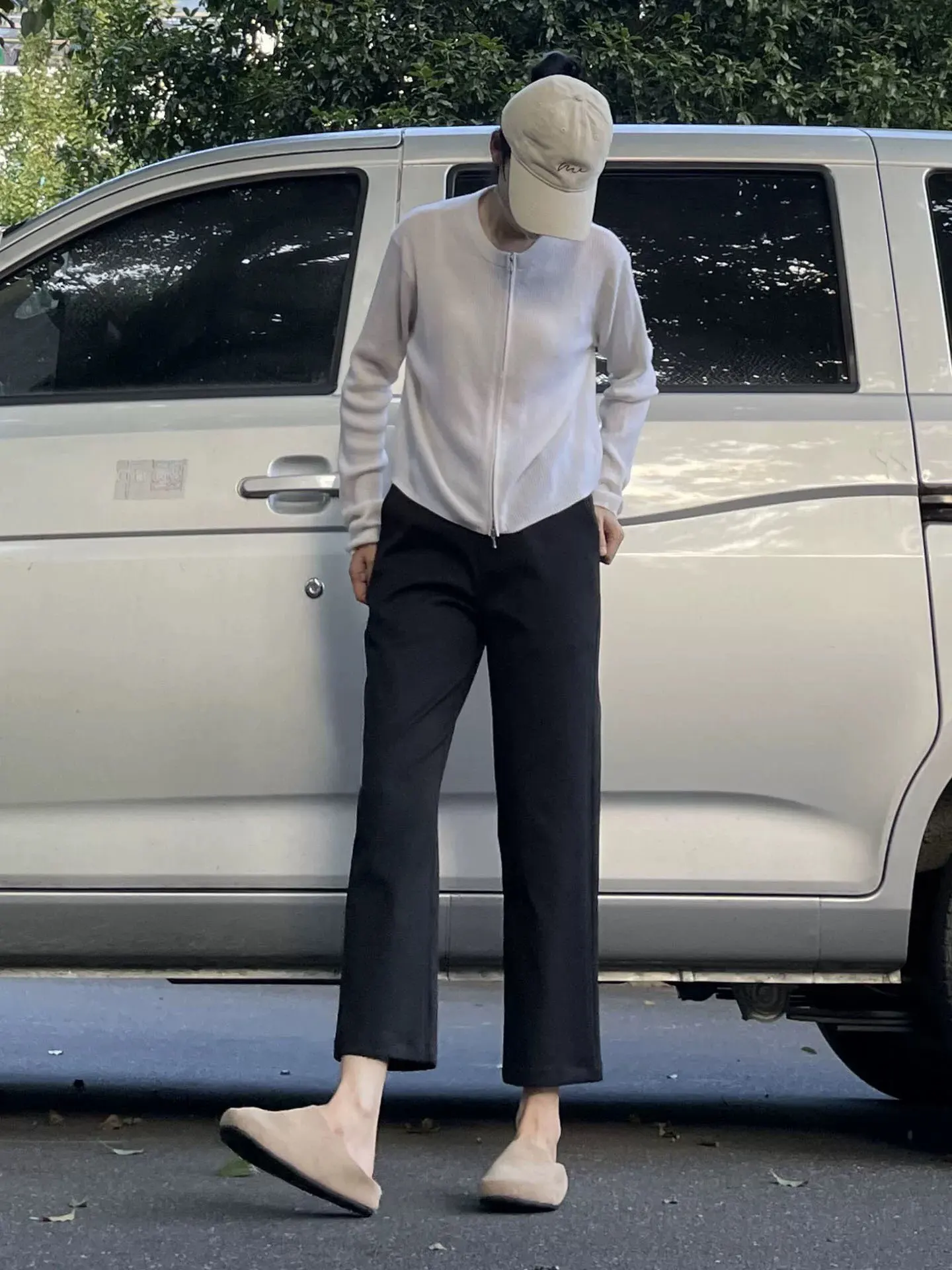 임산부용 스트레이트 레그 팬츠 편안한 슬림핏 9부 바지 배 부분이 꽉 조이지 않는 겨울용 일반 두께 나일론