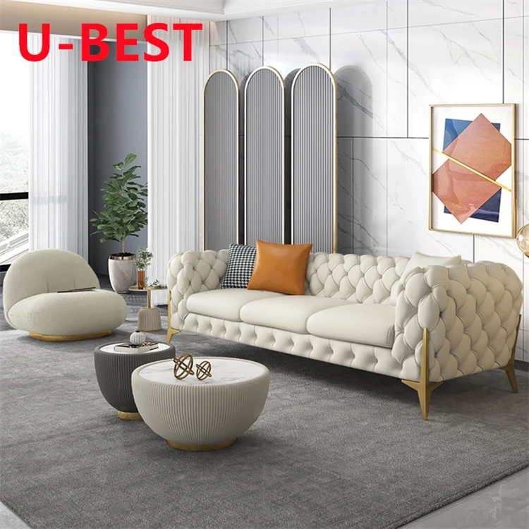 U-BEST Luxury Furniture Sectional Sofa 2 Seat Couch Living Room Sofa,New Model Luxury Tufted Loveseat Sofa muebles de salon