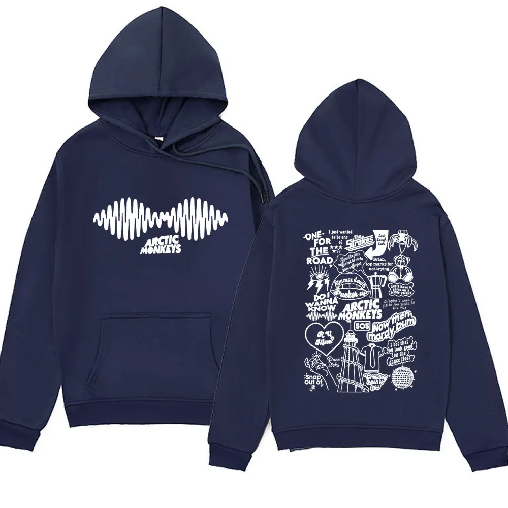 Vintage Rock Arctic Monkeys Letter Graphic Hoodies Men Women's Winter High Quality Fleece Pullover Fashion Hip Hop Sweatshirts