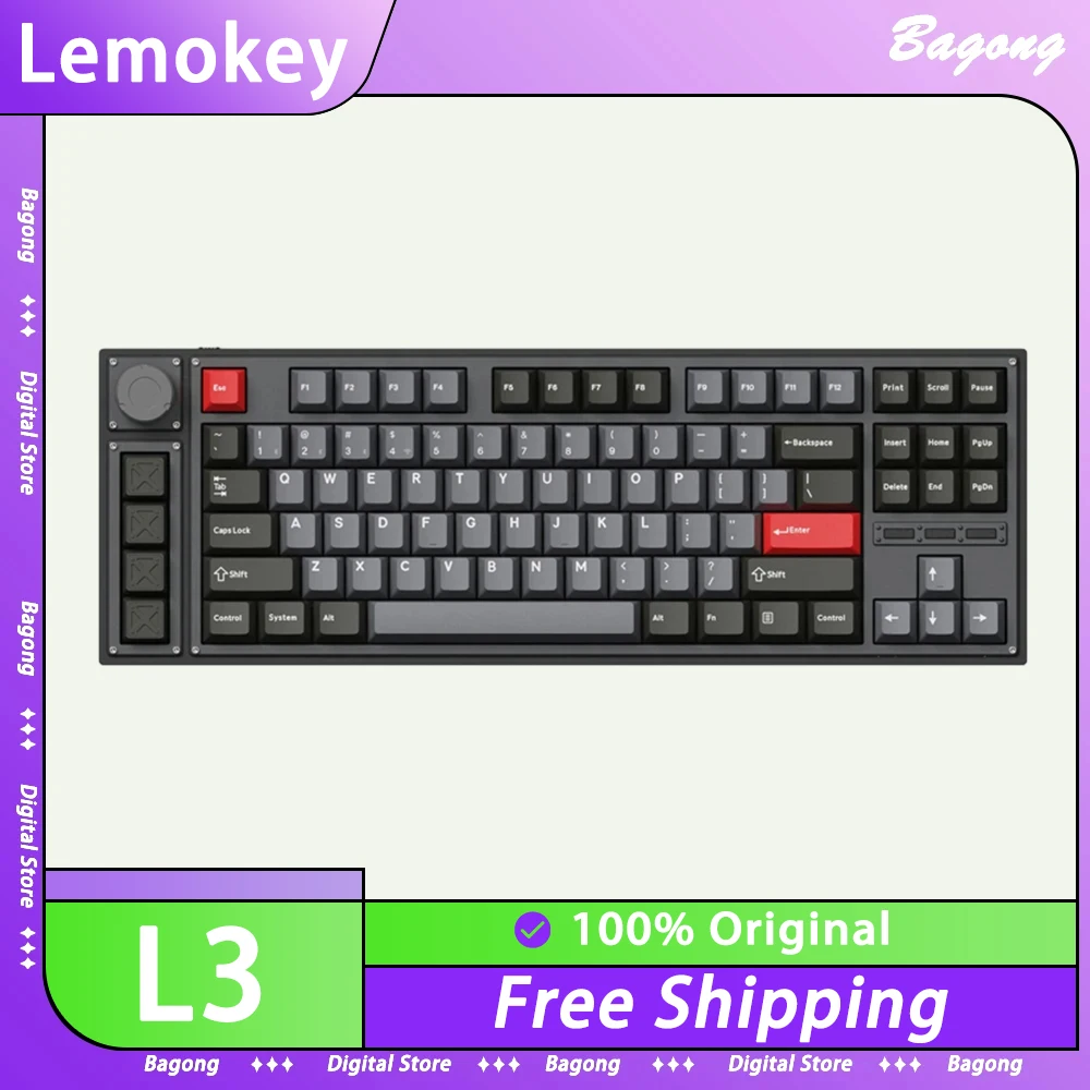 

Lemokey L3 Wireless Keyboard Multifunctional Knob Gasket 91 Keys Hot Swap Three Mode Gaming Mechanical Keyboard RGB Pc Gamer r