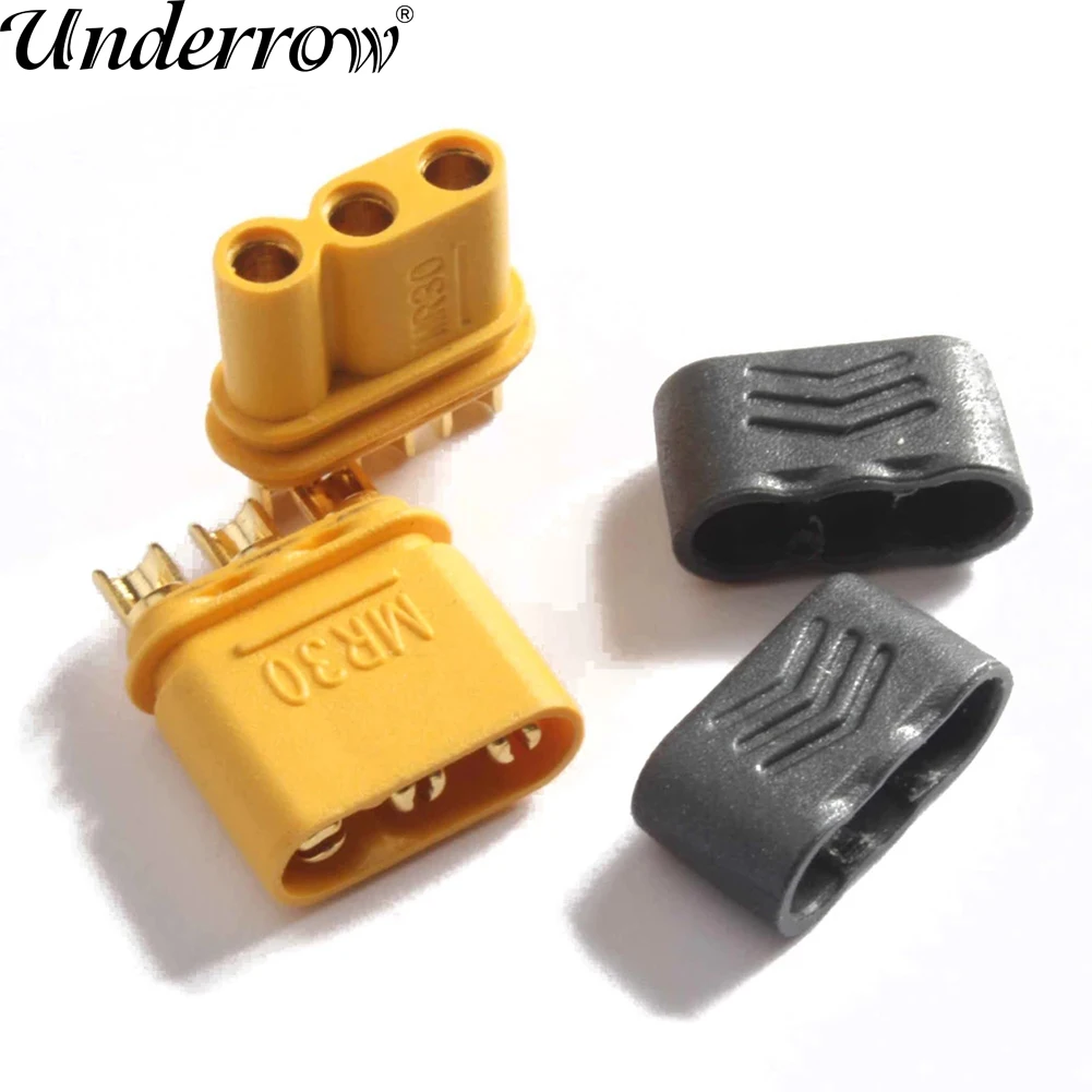 1/2 pair AMASS MR30 Male Female Connector Plug with Sheath Banana Plug for RC Lipo Battery RC Multicopter Airplane 2