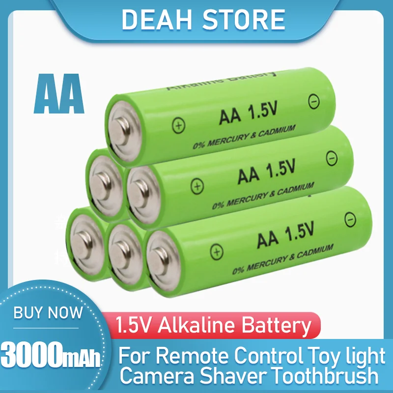 1.5V 3000mAh AA 2A Rechargeable Alkaline Batteries For Electric Toy
