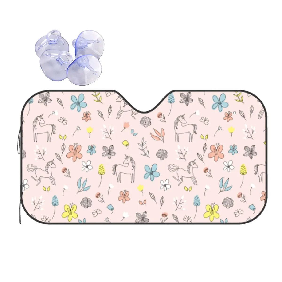 

Colorful Unicorn Animal Windshield Sunshade Personality Car Front Windshield 76x140cm Car Windscreen Cover Accessories Covers
