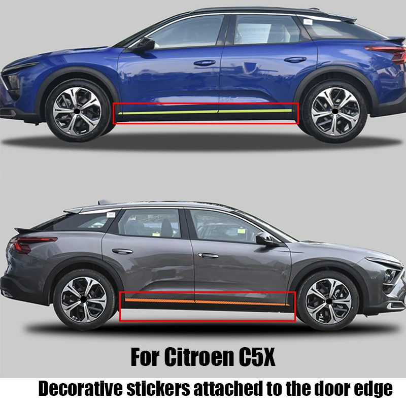 

Для Citroen C5X 2021 2022 2023 Декоративная полоса на дверь Край боковая юбка Цветочная наклейка дверь Персонализированная пленка