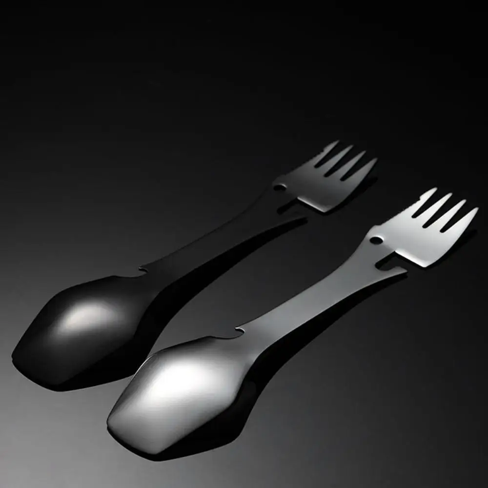 

Hiking Camping Can Opener Stainless Steel Outdoor Portable Spork Tableware Fork Spoon