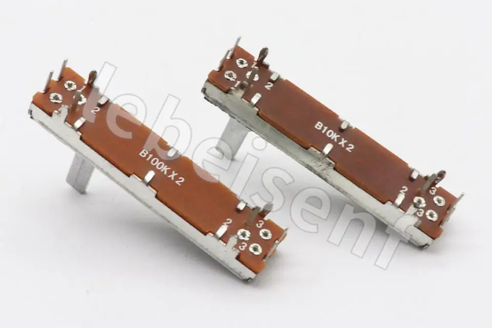 Long 45mm 4.5CM two-channel stereo straight slide potentiometer fader B10K B100K 10pcs
