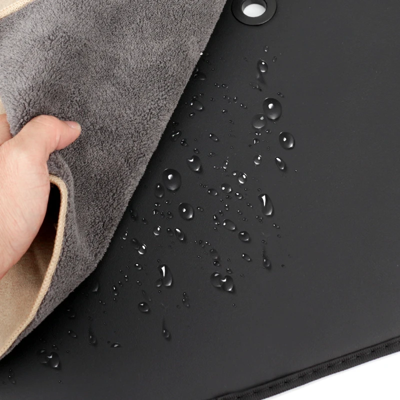 Car Tail Door Protective Mat For Tesla Model Y 2021-2024 Leather Mat Hook and Lo