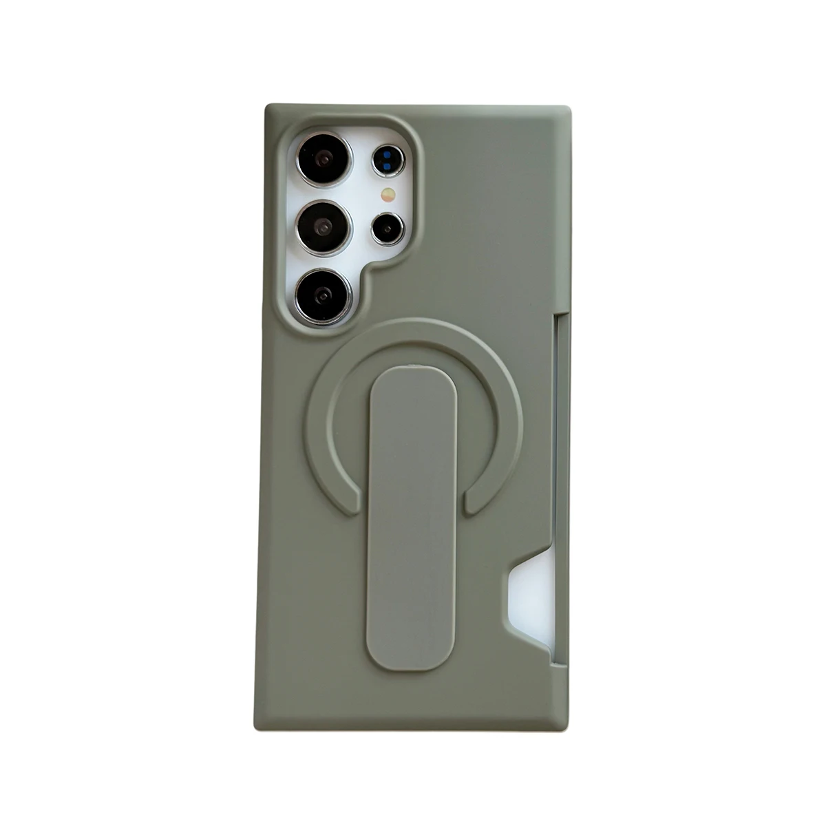 Magnetic Stand Case with Matte Finish and Ring Holder - Magsafe Compatible Cover with Card Pocket Slots