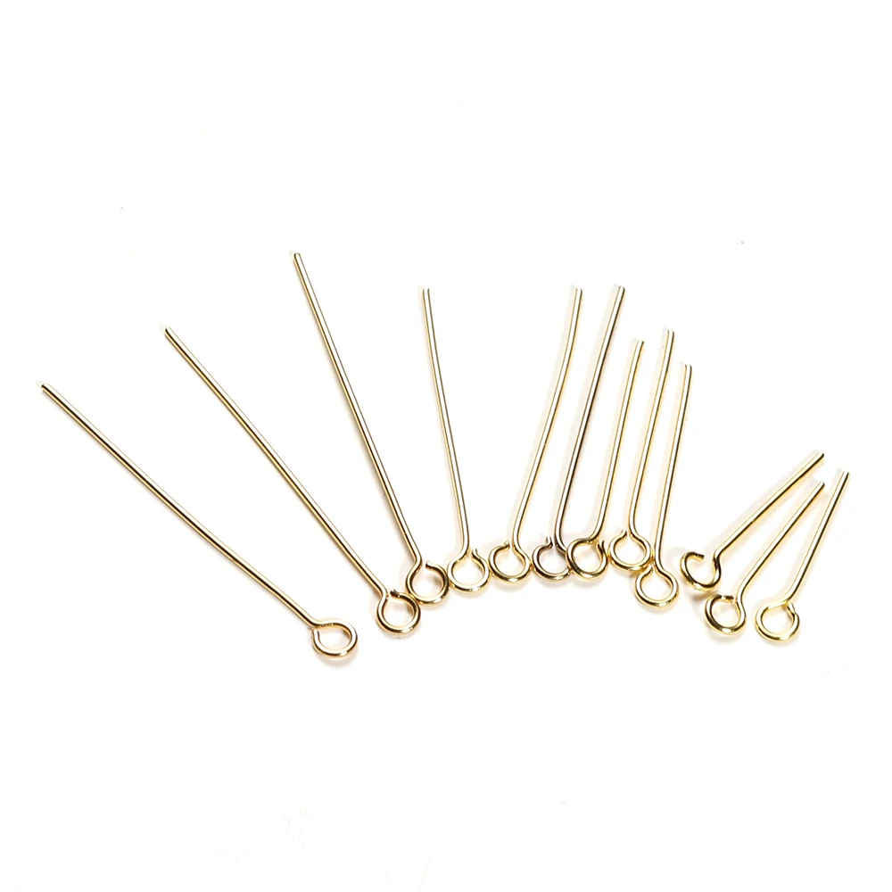 Eye Pins Hooks 0.6mm Stainless Steel 20/30mm 100Pcs For Handmade Crafts Jewelry Making