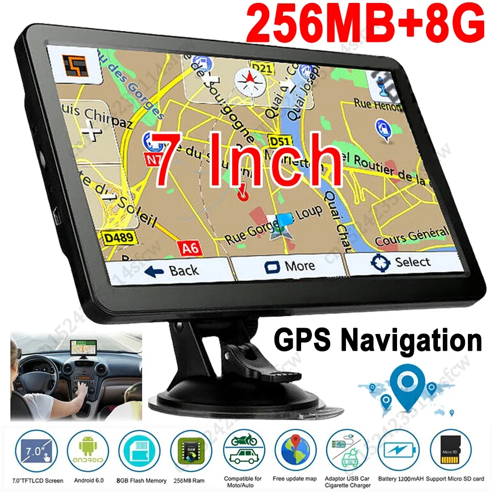 Navigazione GPS per auto, 2022 Mappa 7 pollici Touch Screen GPS per auto 2568 GB, guida Navigazione GPS per auto, 2022 Mappa 7 pollici Touch Screen GPS per auto 2568 GB, guida