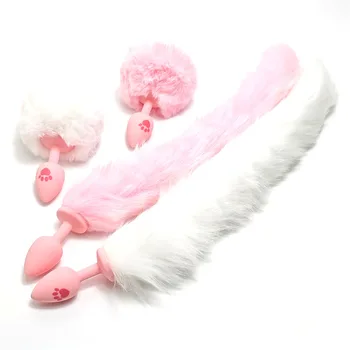 Plug Anale in Silicone a Forma di Coda di Volpe, Giocattolo Intimo per Adulti e Cosplay