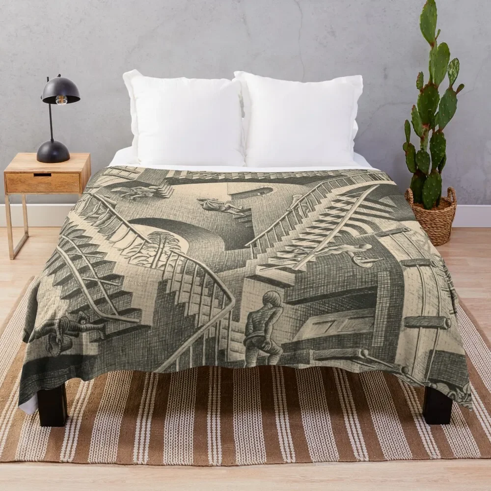 

Escher - Relativity Throw Blanket Blanket Luxury Flannel Fabric