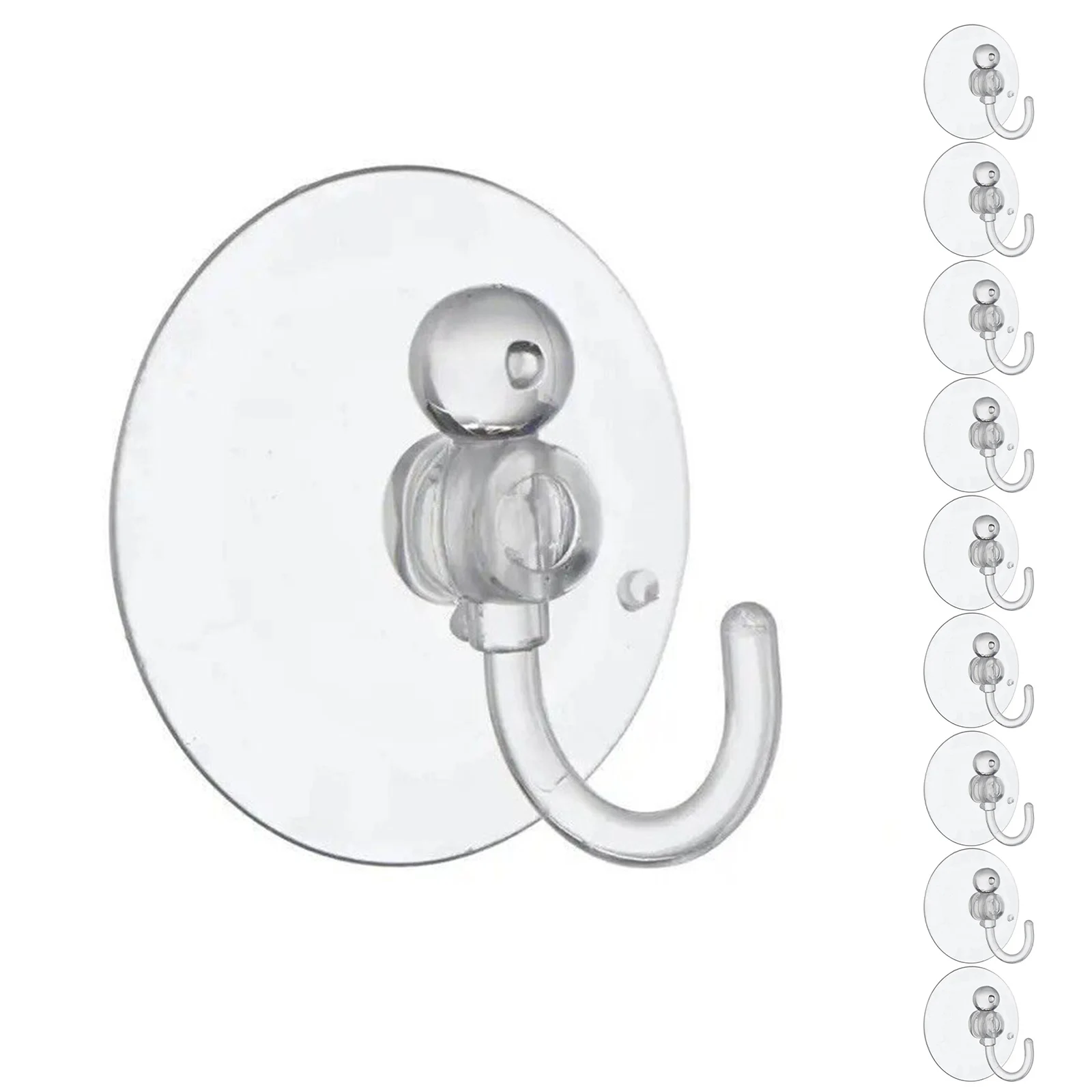 

10PCS Strong Hook Suction Cup​ Reusable PVC Suction Cup With Strong Hook For Glass Home Decor Transparent Rubber Suction Cups