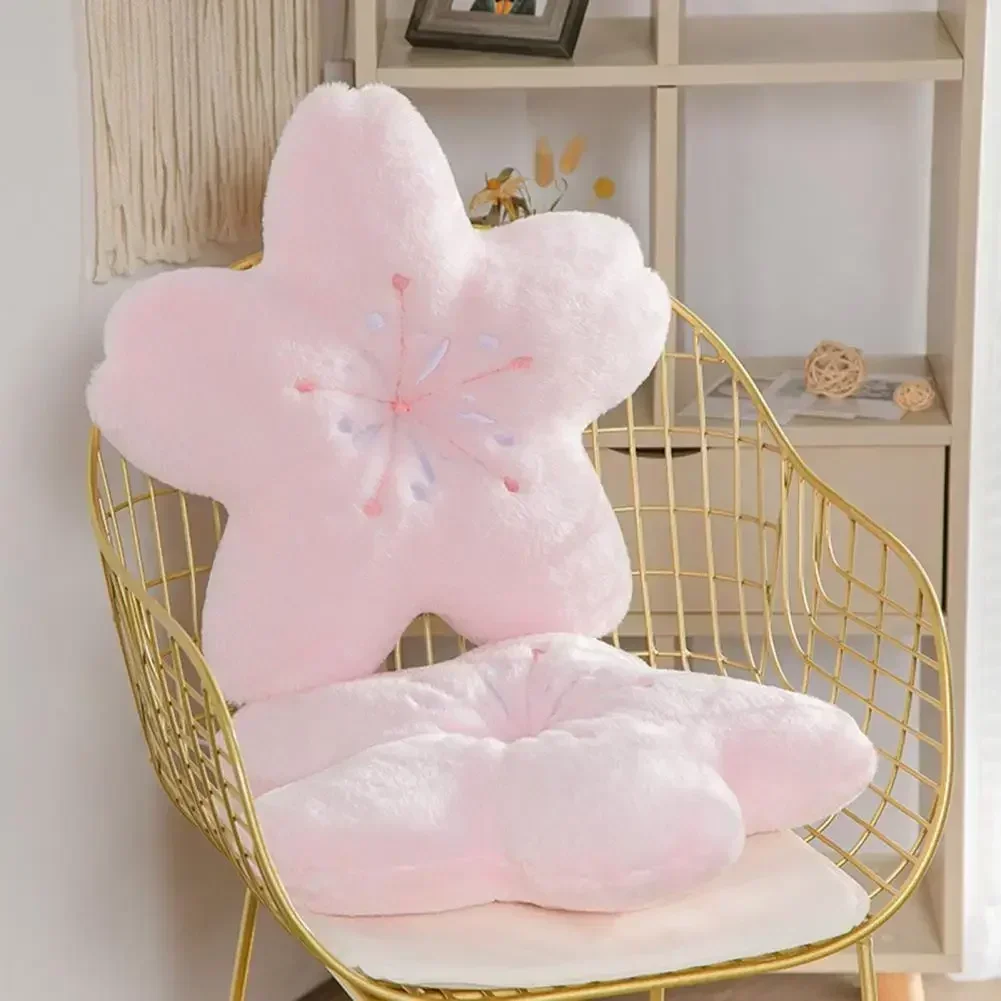 

Pink Cherry Petals Pillow Girl Bedroom Living Room Decor Bay Window Floor Seat Sakura Plush Tatami Cherry Blossom Cushion