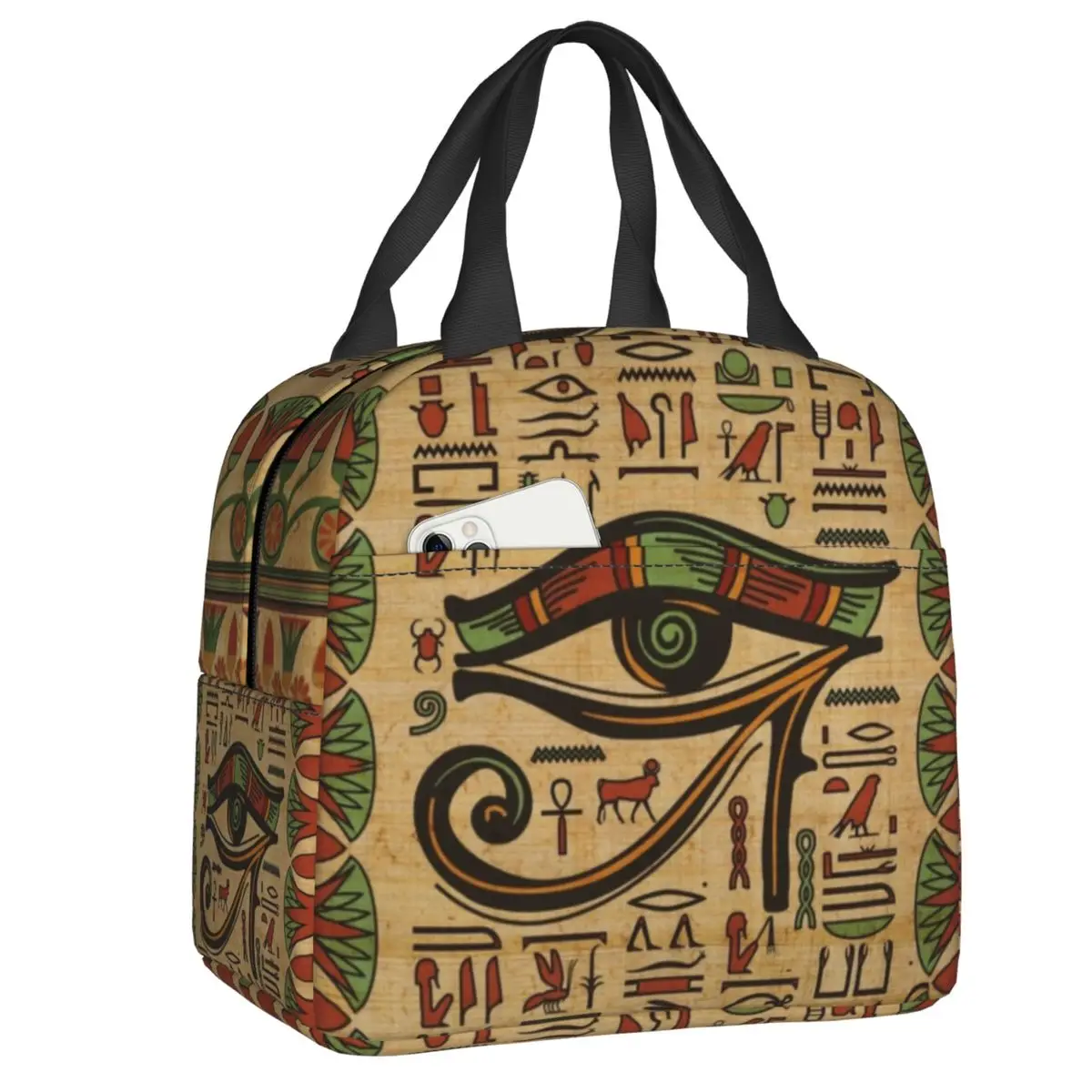 

Египетский Глаз хора Изолированные сумки для обеда для женщин древний Египетский гиероглиф термальный охладитель коробка бэнто для работы школы путешествий