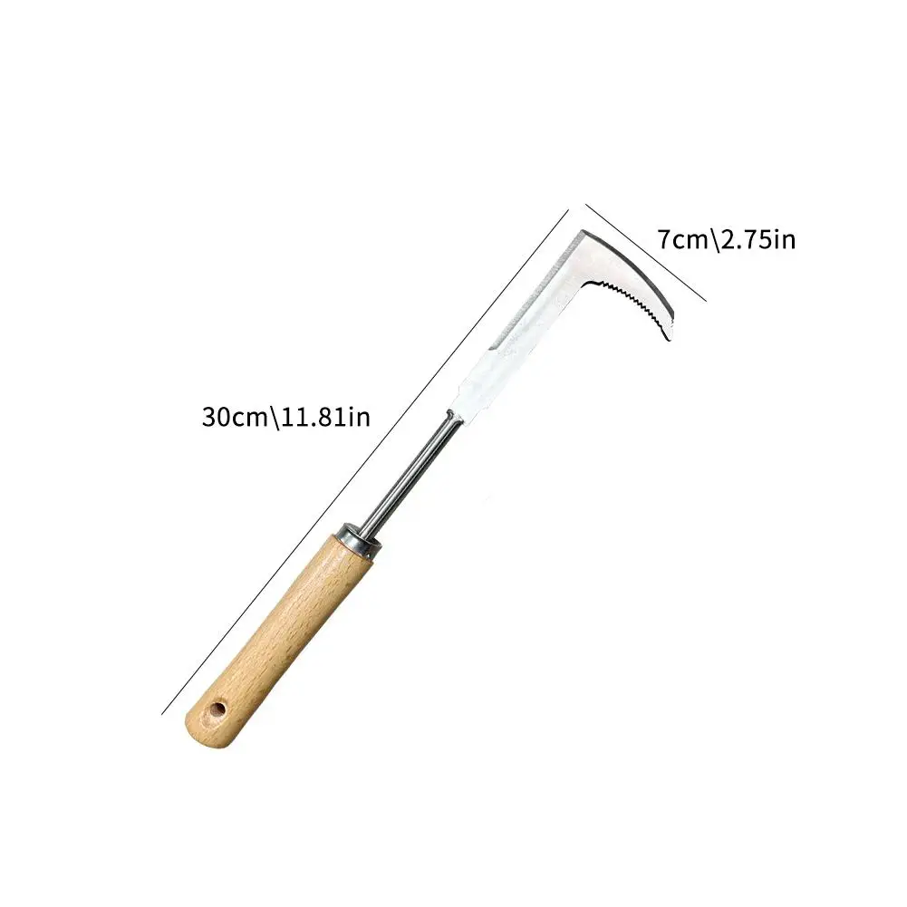 Crack Weeder Crevice Weeding Tool Stainless Steel Manual Weeder Beech Handle Lawn Yard Gardening Tool 6