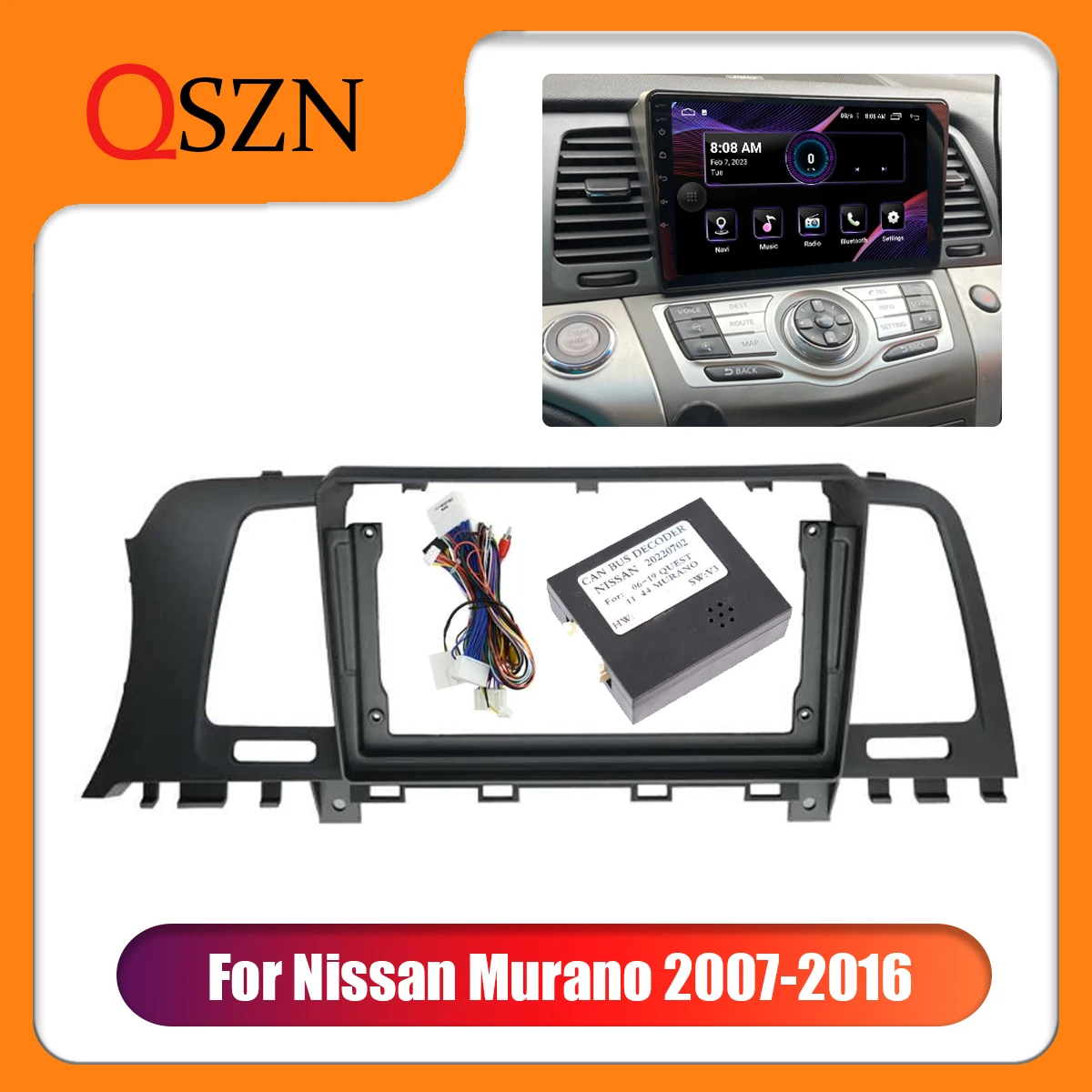 

9 INCH Car Audio Frame GPS Navigation Fascia Panel Car dvd Plastic Frame Fascia is suitable for Nissan Murano 2007-2016
