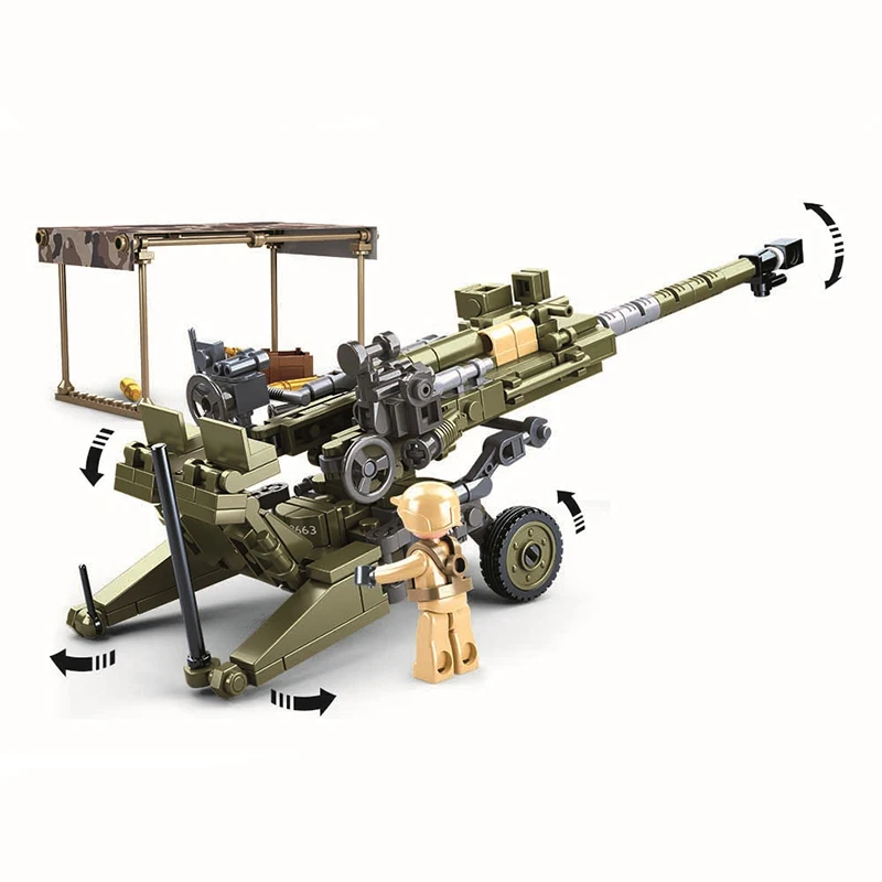 Military Weapon Ultralightweight Field Howitzers Building Block Kit - Creative Toy Set