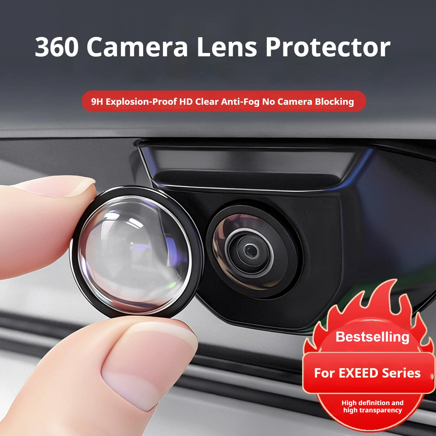 Car Camera Protection Cover with 360° Panoramic Anti-Fog Lens Shield