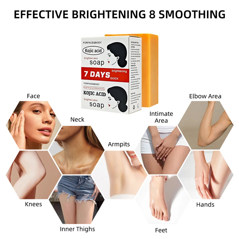 Kojic Acid Soap 2PCS Kojic Acid Soap With Turmeric Vitamin E Cleansing Fragrance Body Bath Brightens Skin Tone Improves Dullness