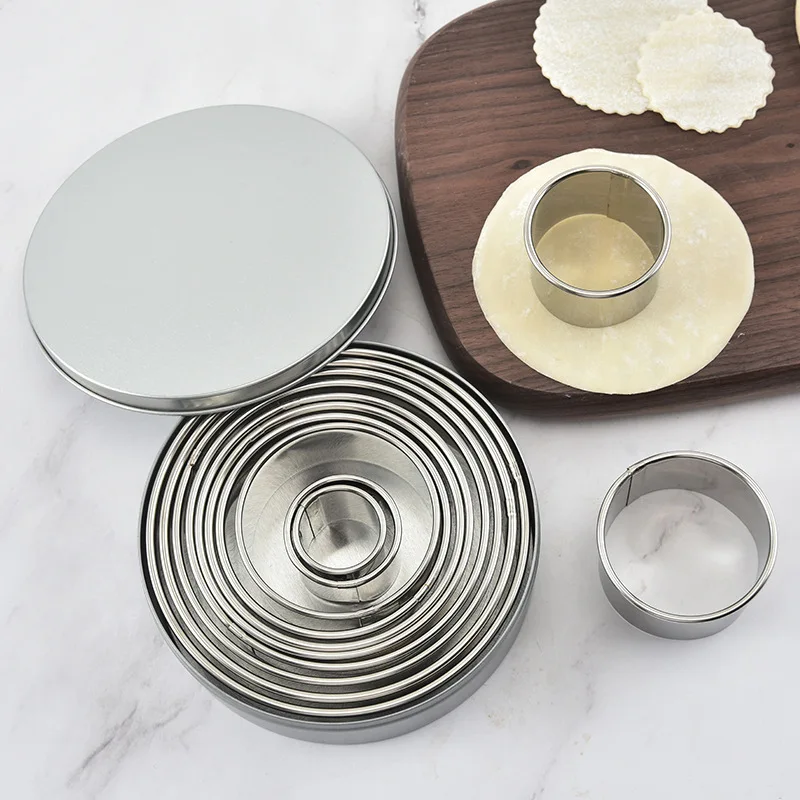 Stainless Steel Pottery Clay Tools Round Ceramic Polymer Clay Cutter Molds 12Pcs/Set Handmade Tools