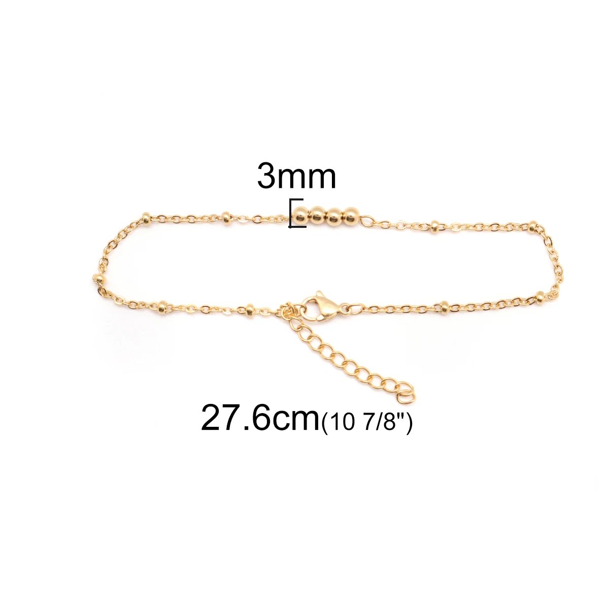 Ankle Chains 304 Stainless Steel Gold Color Anklet For Women 1 Piece Summer Party leg Gifts Adjustable