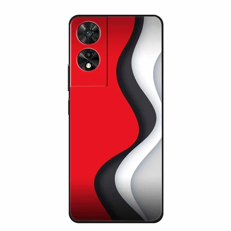 Black Geometric Silicone TPU Phone Case - Soft Back Cover Shield