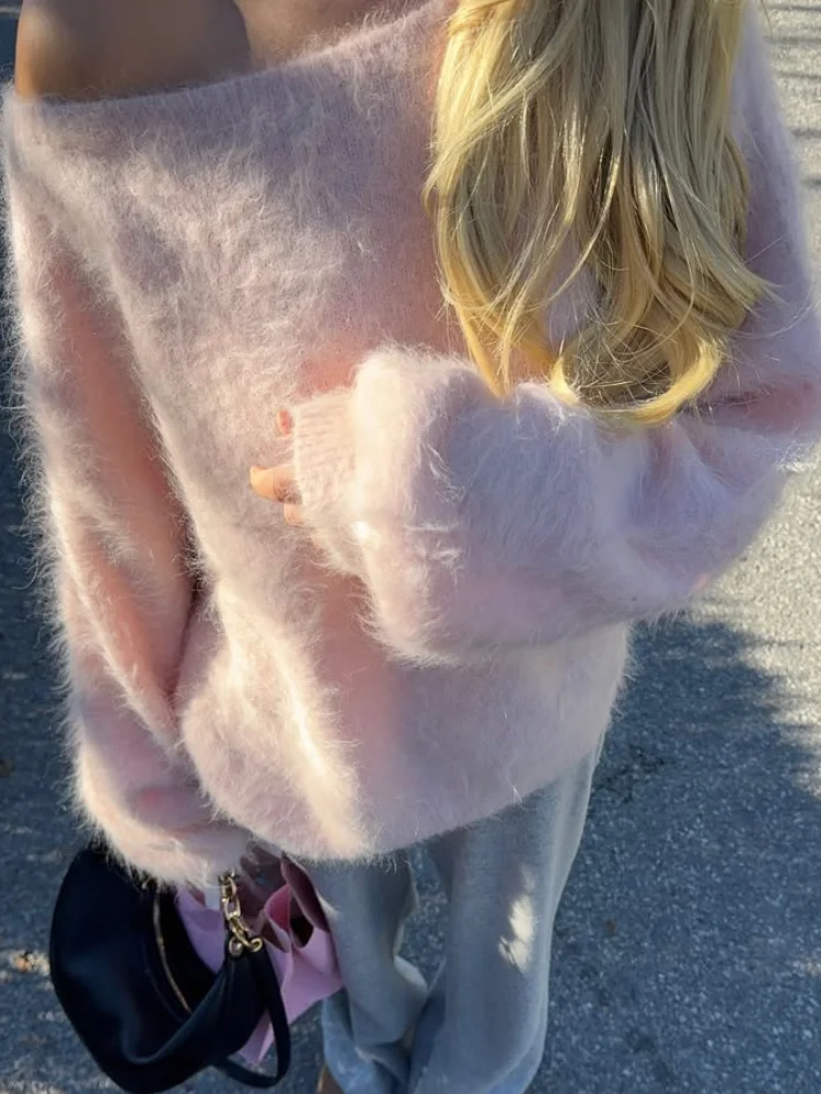 Tricot femmes col rond pulls à manches longues décontracté ample bureau dame pull solide sans manches haute rue automne 2025 hauts - AliExpress