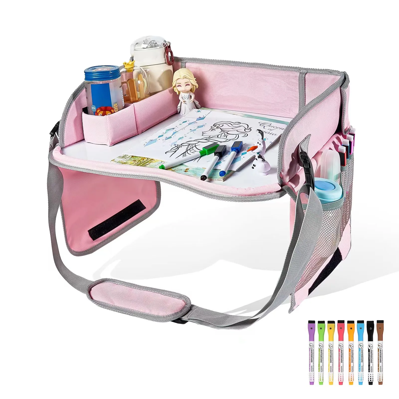 Siège de voiture plateau de voyage siège de sécurité Table de jeu organisateur stockage collations jouets porte-gobelet étanche pour bébé enfants enfants poussette