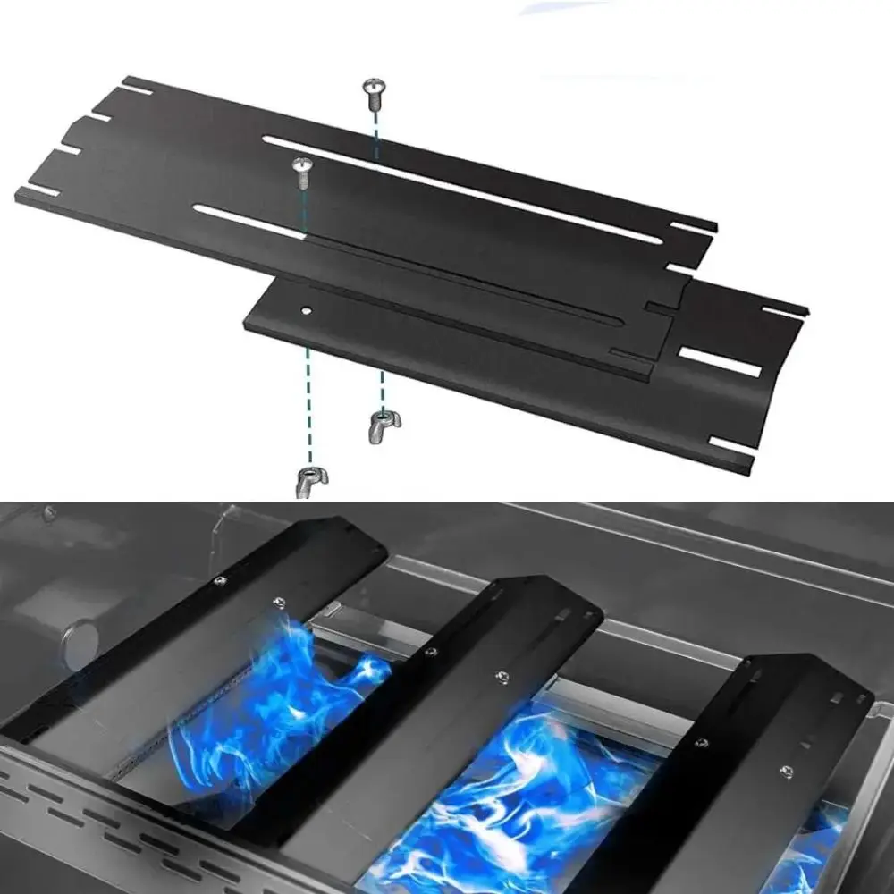 1 pcs Adjustable Grill Heat Plate Shield Heat Tent Replacement Parts For BBQ Gas Grill Plate Shield Tent Burner Cover
