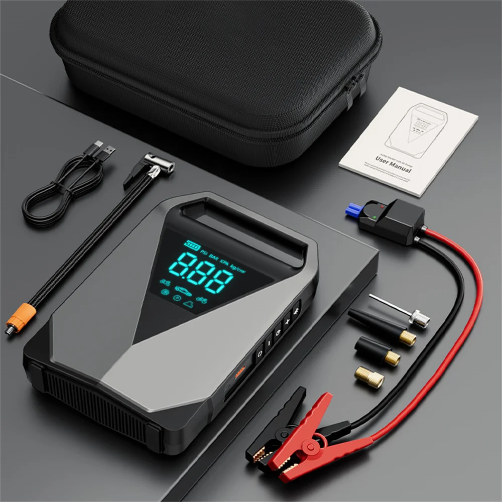 12000mA Car Air Pump Air Compressor 150PSI Electric Wireless Portable Tire Inflator Pump for Motorcycle Bicycle Car Tyre Ball