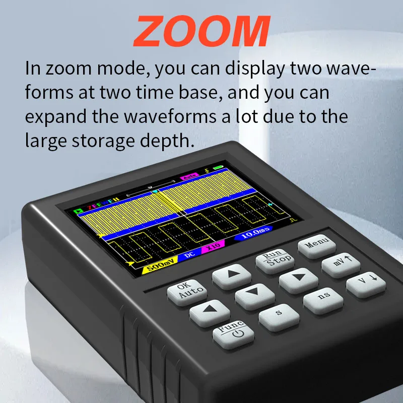 ZEEWEII DSO1C81 2.8 Inch Handheld Digital Oscilloscope 100M Bandwidth Oscilloscope Signal generator 2