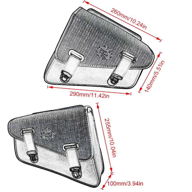 Universal Motorcycle Leather Saddlebag Side Tool Luggage Bags Storage Tool Pouch For Honda/Yamaha/Suzuki