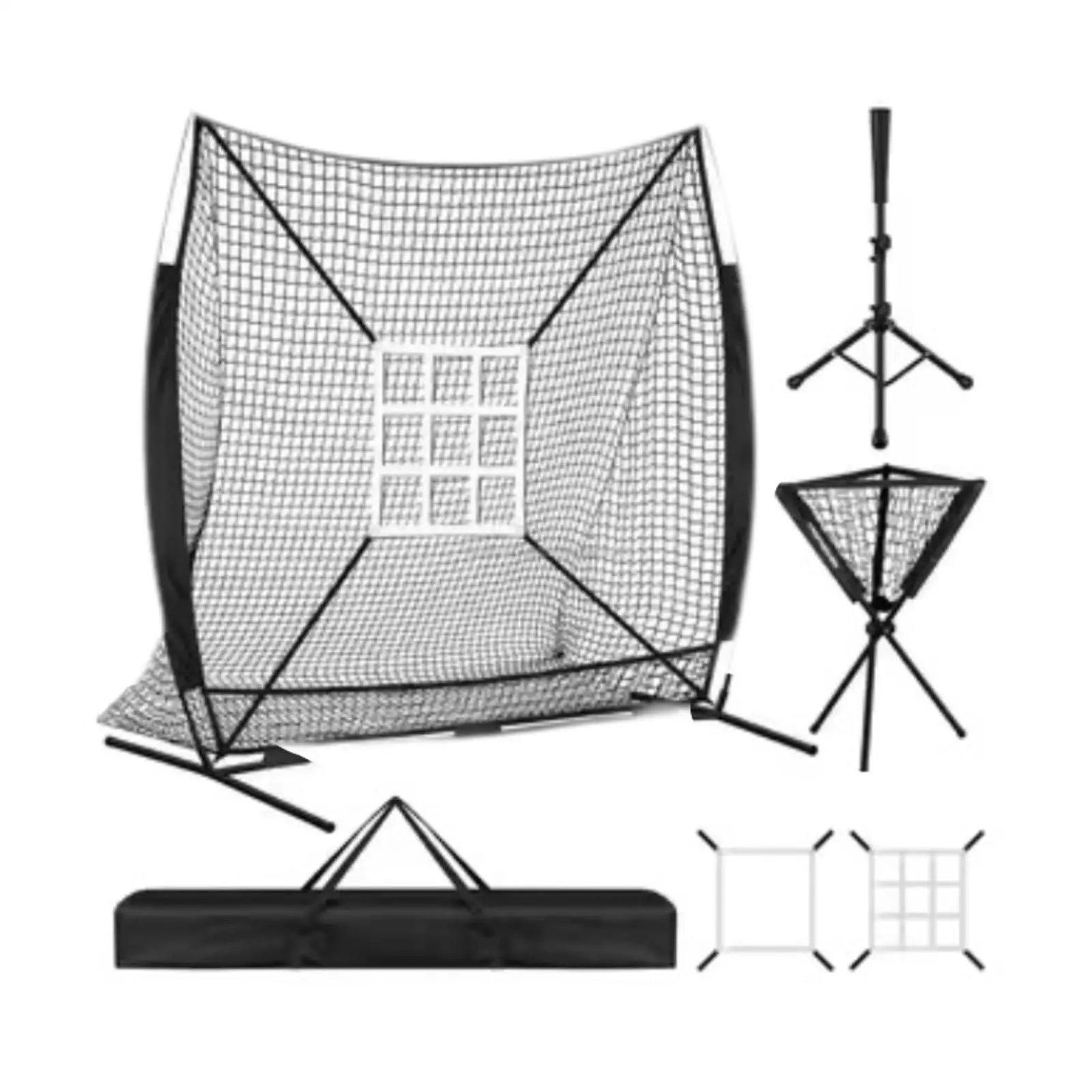 Baseball Softball Net 7x7 Ft Lightweight with Strike Zone, Tee, Baseball Softball Net 7x7 Ft Lightweight with Strike Zone, Tee,